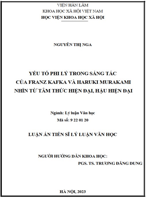 Luận án Yếu tố phi lý trong sáng tác của Franz Kafka và Haruki Murakami nhìn từ tâm thức hiện đại, hậu hiện đại