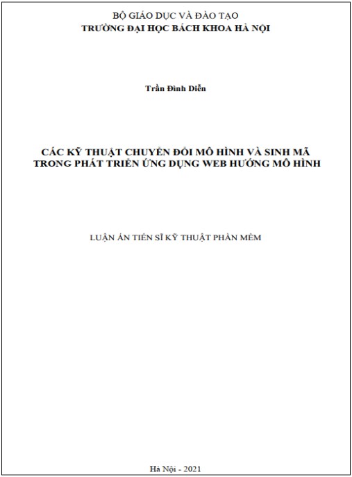 Luận án Các kỹ thuật chuyển đổi mô hình và sinh mã trong phát triển ứng dụng web hướng mô hình