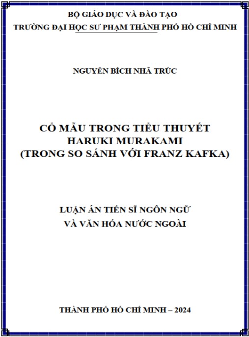 Luận án Cổ mẫu trong tiểu thuyết Haruki Murakami (trong so sánh với Franz Kafka)