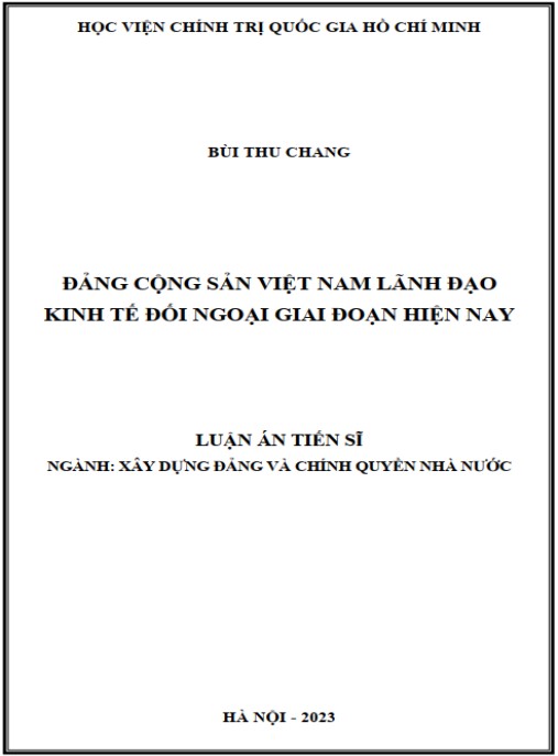 Luận án Đảng Cộng sản Việt Nam lãnh đạo kinh tế đối ngoại giai đoạn hiện nay