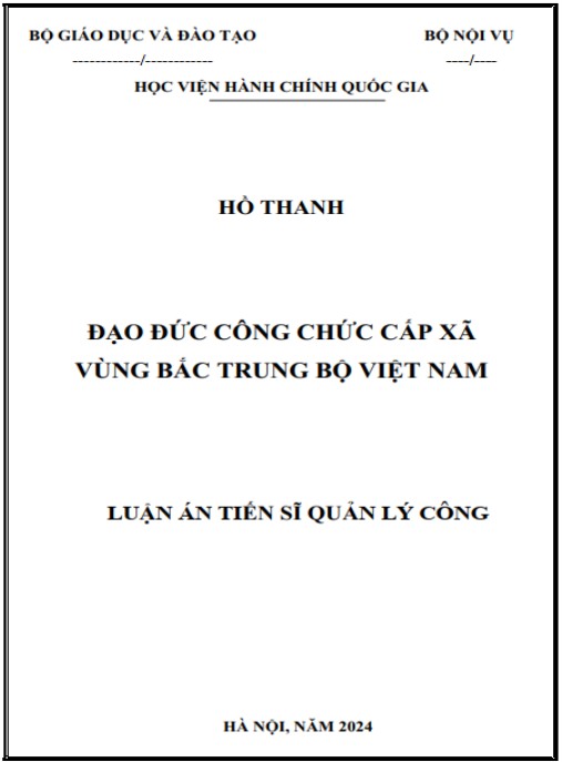 Luận án Đạo đức công chức cấp xã vùng Bắc Trung bộ Việt Nam