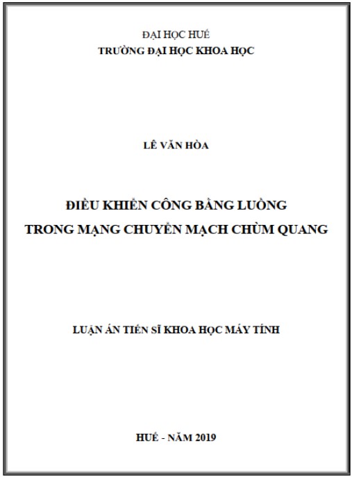 Luận án Điều khiển công bằng luồng trong mạng chuyển mạch chùm quang