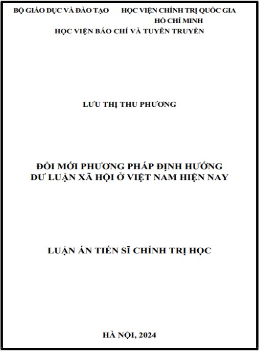 Luận án Đổi mới phương pháp định hướng dư luận xã hội ở Việt Nam
