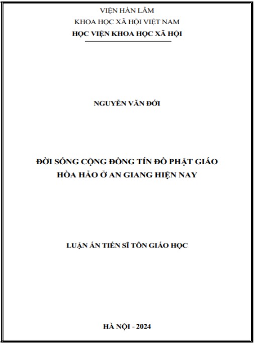 Luận án Đời sống cộng đồng tín đồ Phật giáo Hòa Hảo ở An Giang hiện nay