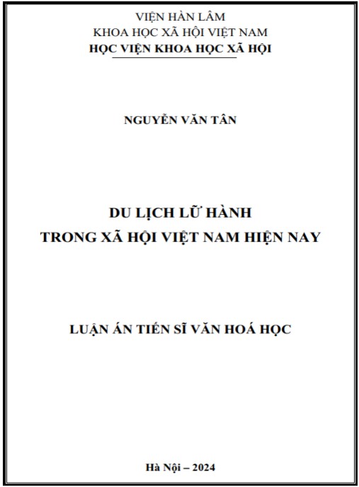 Luận án Du lịch lữ hành trong xã hội Việt Nam hiện nay