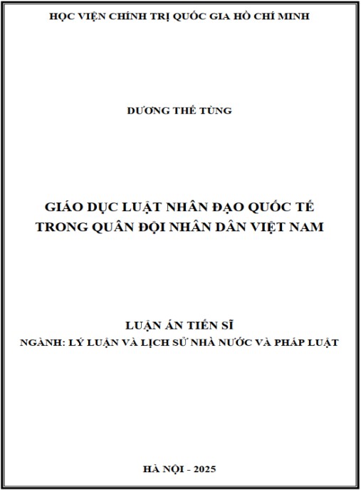 Luận án Giáo dục Luật nhân đạo quốc tế trong Quân đội nhân dân Việt Nam