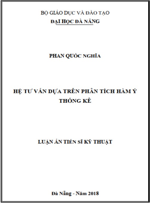Luận án Hệ tư vấn dựa trên phân tích hàm ý thống kế