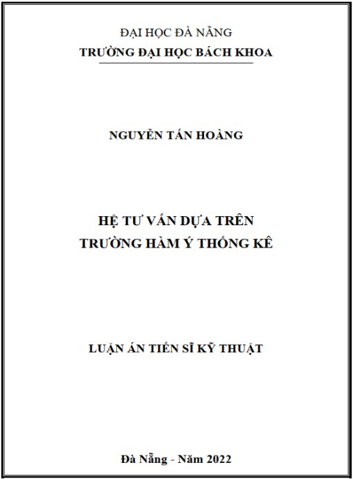 Luận án Hệ tư vấn dựa trên trường hàm ý thống kê