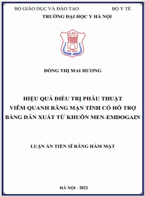Luận án Hiệu quả điều trị phẫu thuật viêm quanh răng mạn tính có hỗ trợ bằng dẫn xuất từ khuôn men – Emdogain
