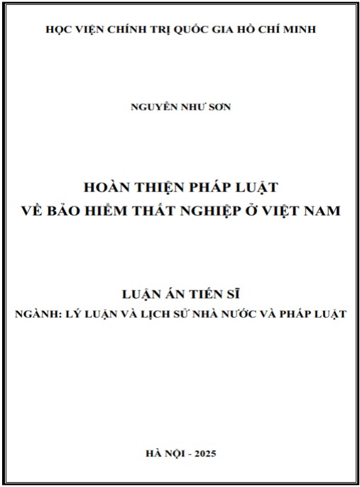 Luận án Hoàn thiện pháp luật bảo hiểm thất nghiệp ở Việt Nam