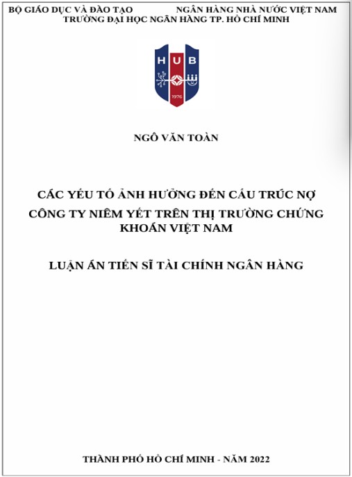 Luận án Các yếu tố ảnh hưởng đến cấu trúc nợ công ty niêm yết trên thị trường chứng khoán Việt Nam