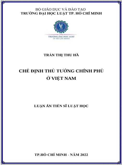 Luận án Chế định Thủ tướng Chính phủ ở Việt Nam
