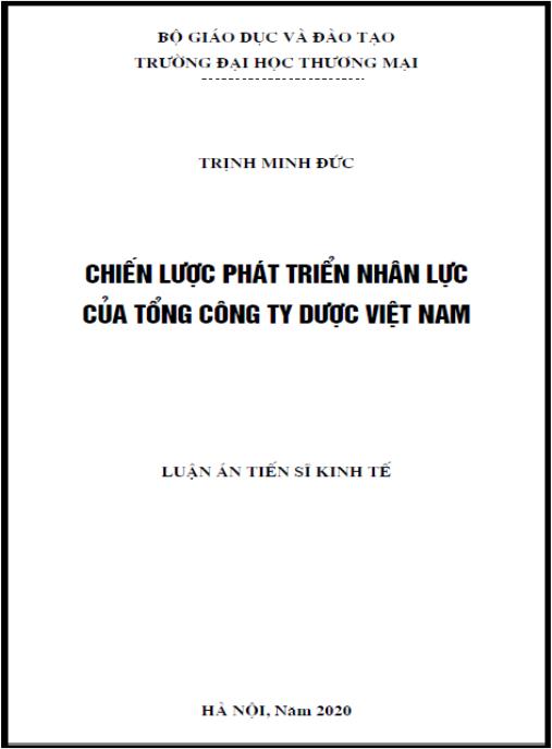 Luận án Chiến lược phát triển nhân lực của Tổng công ty Dược Việt Nam