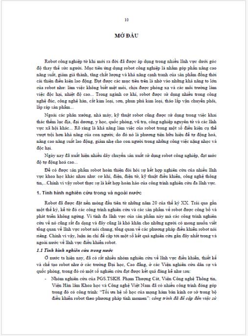 Luận án Điều khiển thích nghi phi tuyến cho robot, công nghiệp trên cơ sở mạng nở ron nhân tạoAC