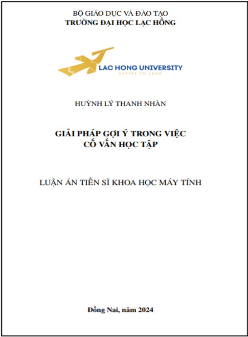 Luận án Giải pháp gợi ý trong việc cố vấn học tập