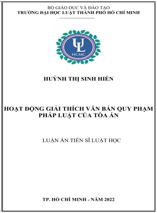 Luận án Hoạt động giải thích văn bản quy phạm pháp luật của tòa án