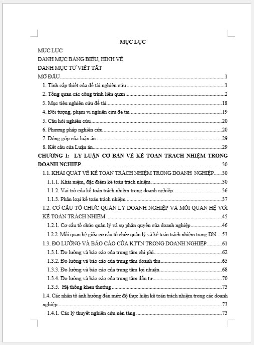 Luận án Kế toán trách nhiệm trong các doanh nghiệp thuộc tập đoàn Điện Lực Việt Nam