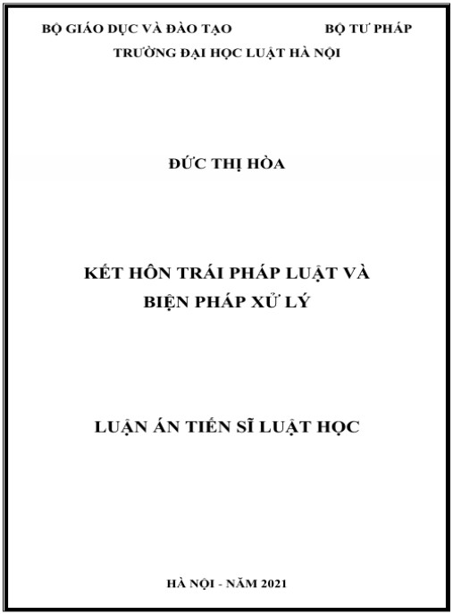 Luận án Kết Hôn Trái Pháp Luật Và Biện Pháp Xử Lý