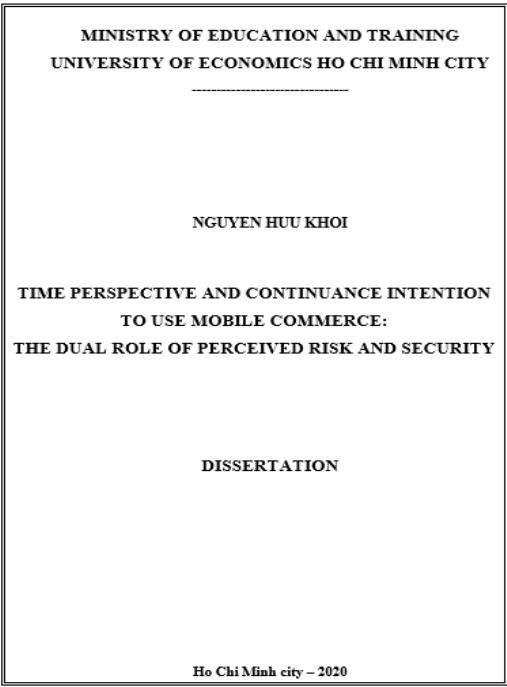 Luận án Khía cạnh thời gian và ý định tiếp tục sử dụng thương mại di động: vai trò của rủi ro cảm nhận và an toàn cảm nhận.
