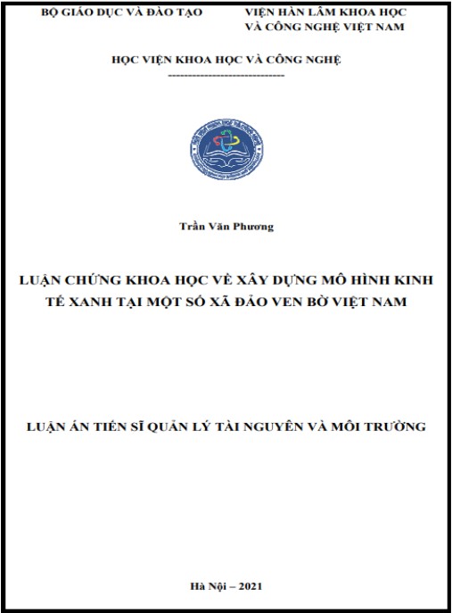 Luận án Luận chứng khoa học về xây dựng mô hình kinh tế xanh tại một số xã đảo ven bờ Việt Nam
