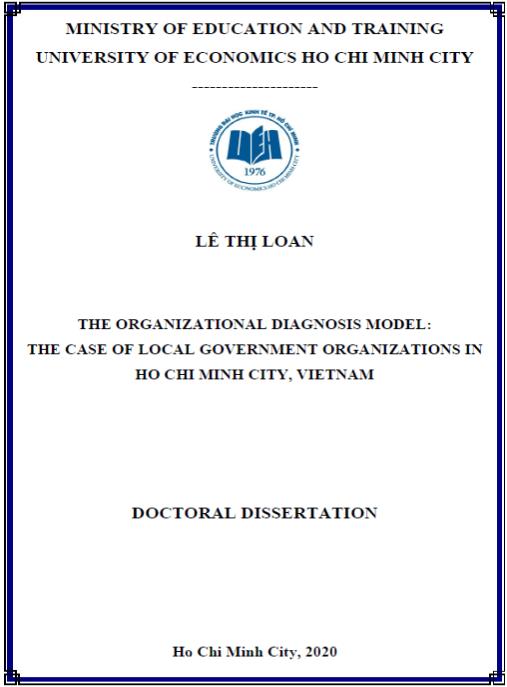 Luận án Mô hình chẩn đoán tổ chức: Trường hợp tổ chức hành chính nhà nước tại Thành phố Hồ Chí Minh, Việt Nam