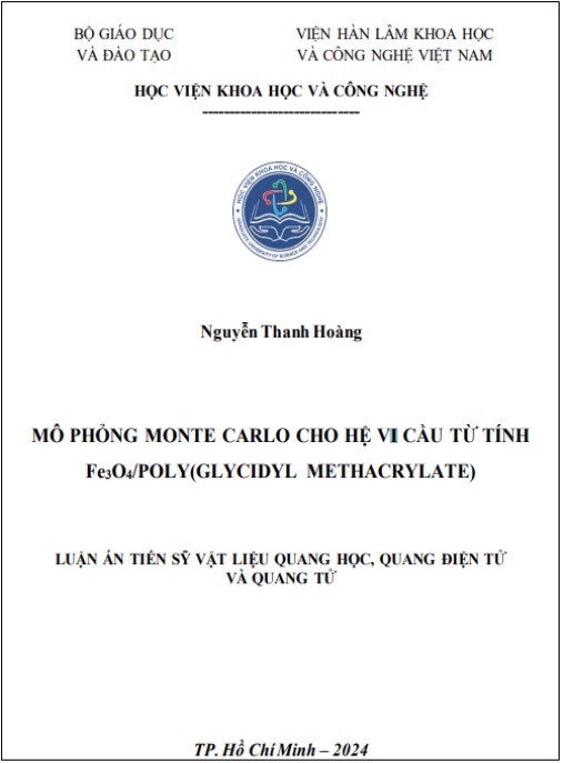Luận án Mô phỏng Monte Carlo cho hệ vi cầu từ tính Fe3O4/Poly(Glycidyl Methacrylate)