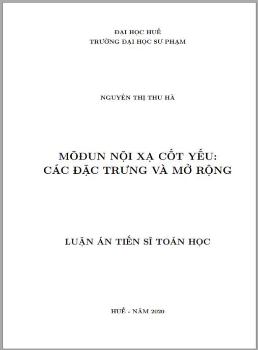 Luận án Môđun nội xạ cốt yếu: Các đặc trưng và mở rộng