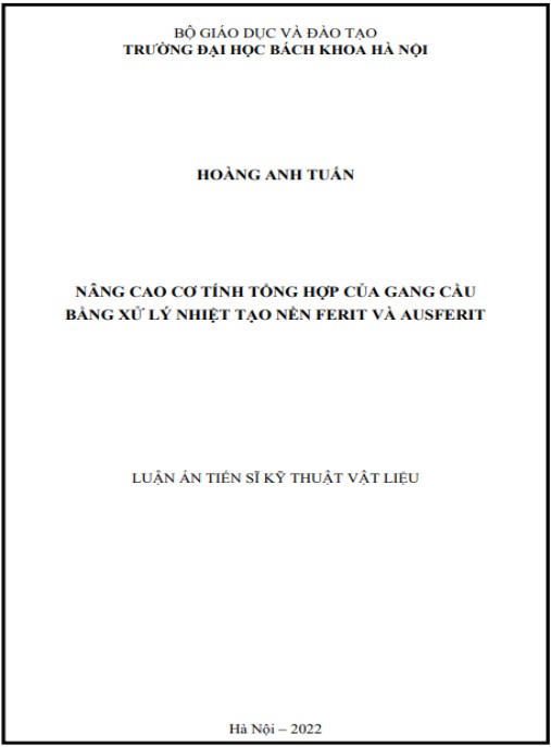 Luận án Nâng cao cơ tính tổng hợp của gang cầu bằng xử lý nhiệt tạo nền ferit và ausferit