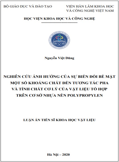 Luận án Nghiên cứu ảnh hưởng của sự biến đổi bề mặt một số khoáng chất đến tương tác pha và tính chất cơ lý của vật liệu tổ hợp trên cơ sở nhựa nền polypropylen