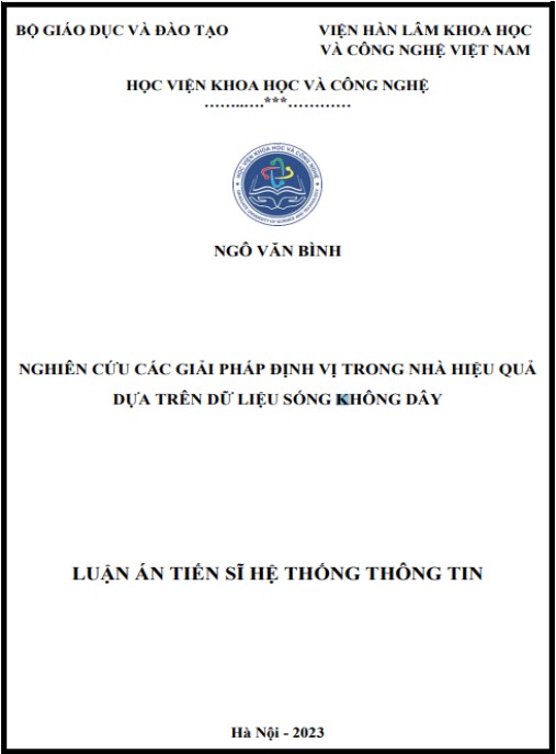 Luận án Nghiên cứu các giải pháp định vị trong nhà hiệu quả dựa trên dữ liệu sóng không dây