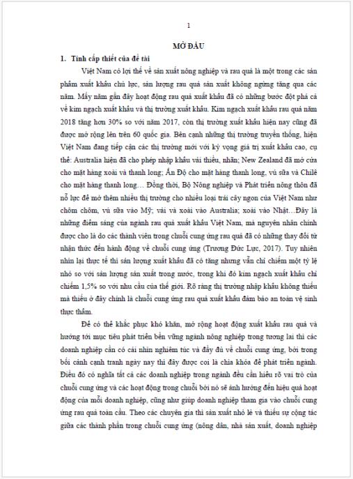 Luận án Nghiên cứu các nhân tố ảnh hưởng đến tính cộng tác (collaboration) trong chuỗi cung ứng rau quả xuất khẩu Việt Nam