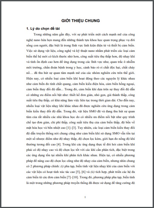 Luận án Nghiên cứu chế tạo, phát triển hệ đa cảm biến khí sử dụng màng mỏng và dây nano SnO2