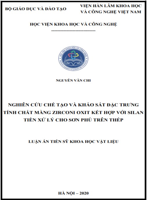 Luận án Nghiên cứu chế tạo và khảo sát đặc trưng tính chất màng nirconi oxit kết hợp với silan tiền xử lý cho sơn phủ trên thép