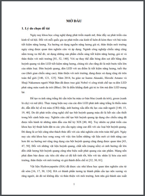Luận án Nghiên cứu chế tạo và tính chất quang của vật liệu HA, HA-F, β-TCP, β-TCP-Sr pha tạp Eu, Er, Dy và Mn