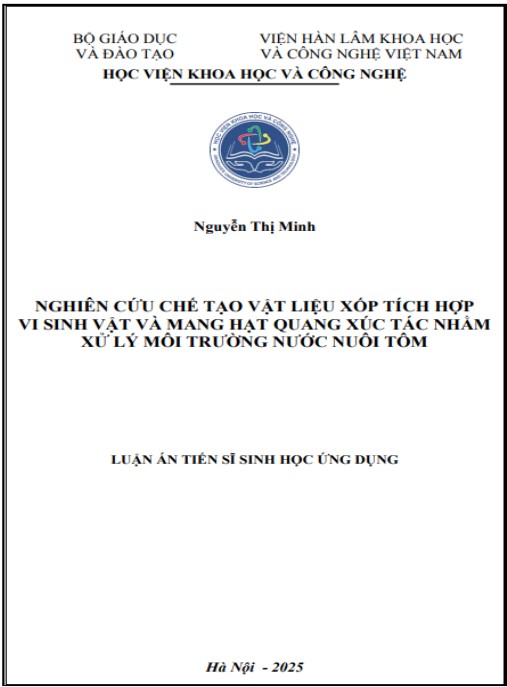 Luận án Nghiên cứu chế tạo vật liệu xốp tích hợp vi sinh vật và mang hạt quang xúc tác nhằm xử lý môi trường nước nuôi tôm