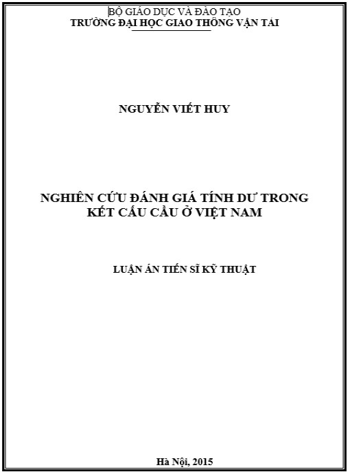 Luận án Nghiên cứu đánh giá tính dư trong kết cấu cầu ở Việt Nam