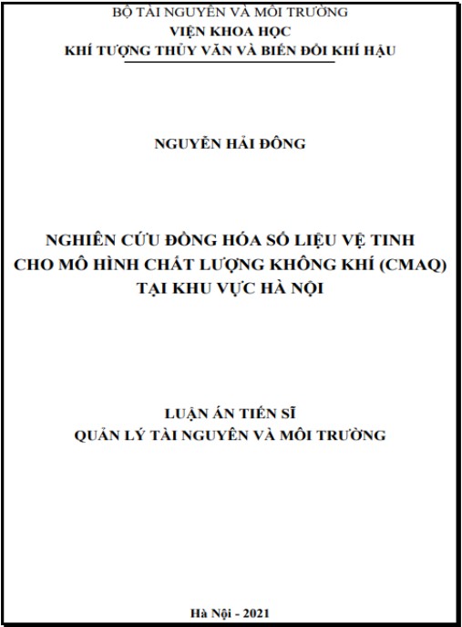 Luận án Nghiên cứu đồng hóa số liệu vệ tinh cho mô hình chất lượng không khí CMAQ tại khu vực Hà Nội