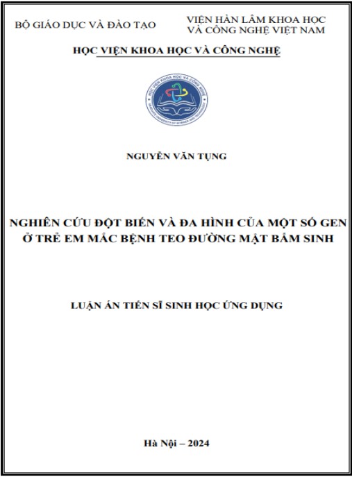 Luận án Nghiên cứu đột biến và đa hình của một số gen ở trẻ em mắc bệnh teo đường mật bẩm sinh