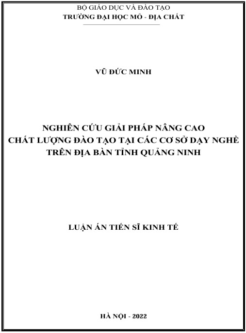 Luận án Nghiên cứu giải pháp nâng cao chất lượng đào tạo tại các cơ sở dạy nghề tỉnh Quảng Ninh