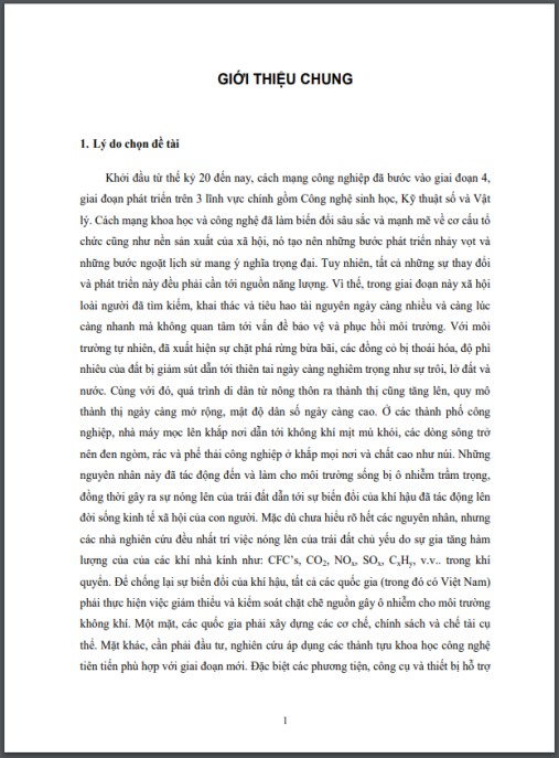 Luận án Nghiên cứu hiệu ứng tự đốt nóng của dây nano SnO2 ứng dụng cho cảm biến khí