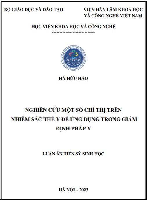 Luận án Nghiên cứu một số chỉ thị trên nhiễm sắc thể Y để ứng dụng trong giám định pháp y