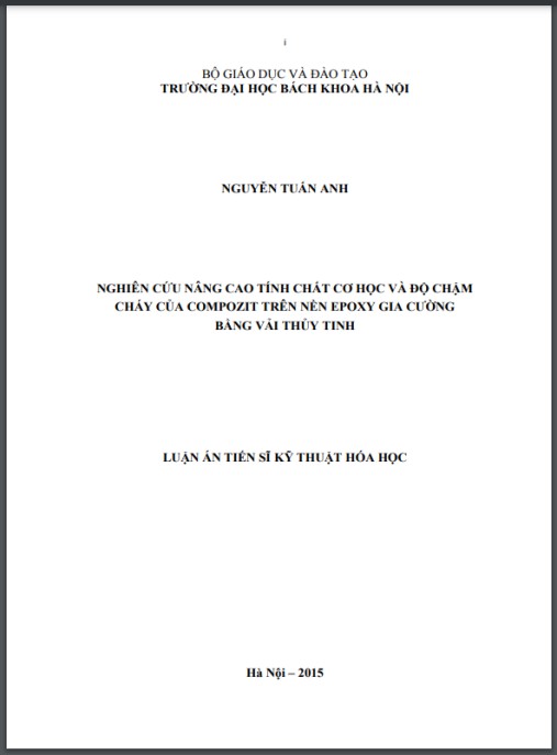 Luận án Nghiên cứu nâng cao tính chất cơ học và độ chậm cháy của compozit trên nền epoxy gia cường bằng vải thủy tinh