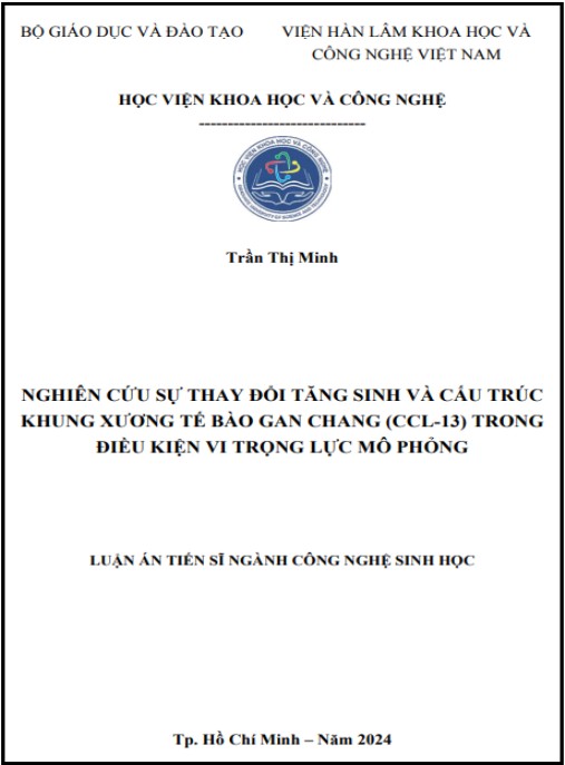 Luận án Nghiên cứu sự thay đổi tăng sinh và cấu trúc khung xương tế bào gan Chang (CCL-13) trong điều kiện vi trọng lực mô phỏng