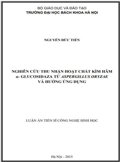 Luận án Nghiên cứu thu nhận hoạt chất kìm hãm α-glucosidaza từ Aspergillus oryzae và hướng ứng dụng