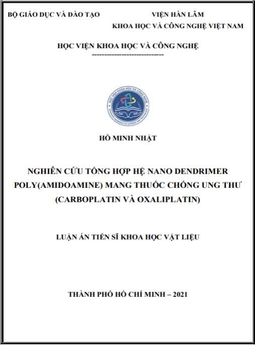 Luận án Nghiên cứu tổng hợp hệ nano dendrimer poly(amidoamine) mang thuốc chống ung thư (carboplatin, oxaliplatin)