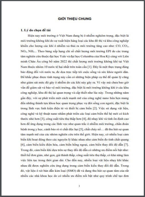 Luận án Nghiên cứu tổng hợp vật liệu nano In2O3 định hướng ứng dụng trong cảm biến khí