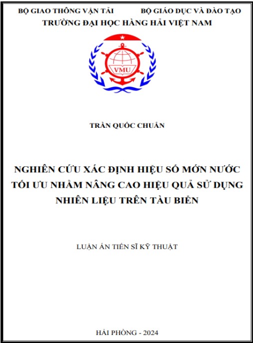 Luận án Nghiên cứu xác định hiệu số mớn nước tối ưu nhằm nâng cao hiệu quả sử dụng nhiên liệu trên tàu biển