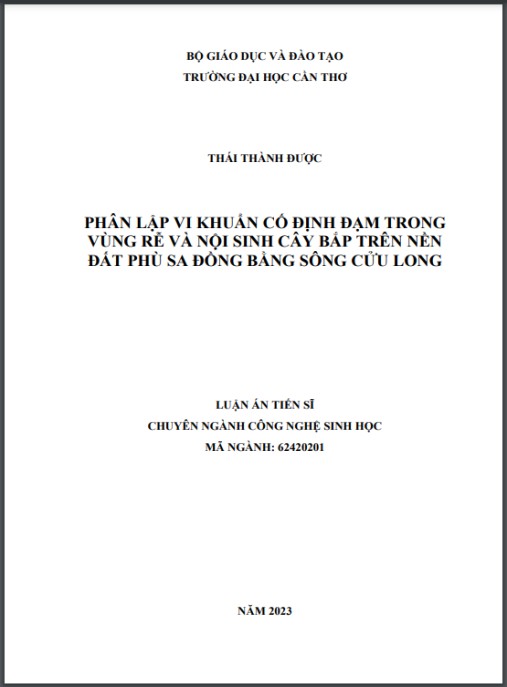 Luận án Phân lập vi khuẩn cố định đạm trong vùng rễ và nội sinh cây bắp trên nền đất phù sa Đồng bằng sông Cửu Long