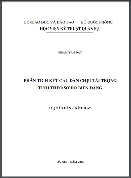 Luận án Phân tích kết cấu dàn chịu tải trọng tĩnh theo sơ đồ biến dạng
