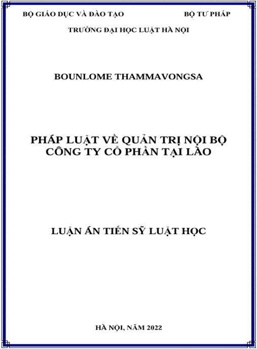 Luận án Pháp luật về quản trị nội bộ Công ty cổ phần tại Lào